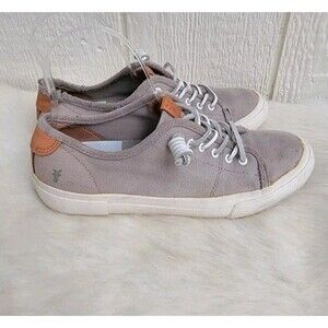 Frye canvas leather gray sneakers womens  sz 8